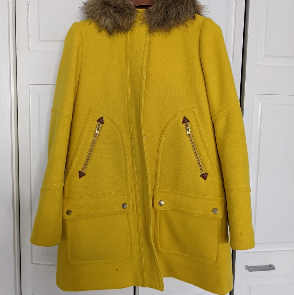 Yellow J.Crew Italian Wool Coat